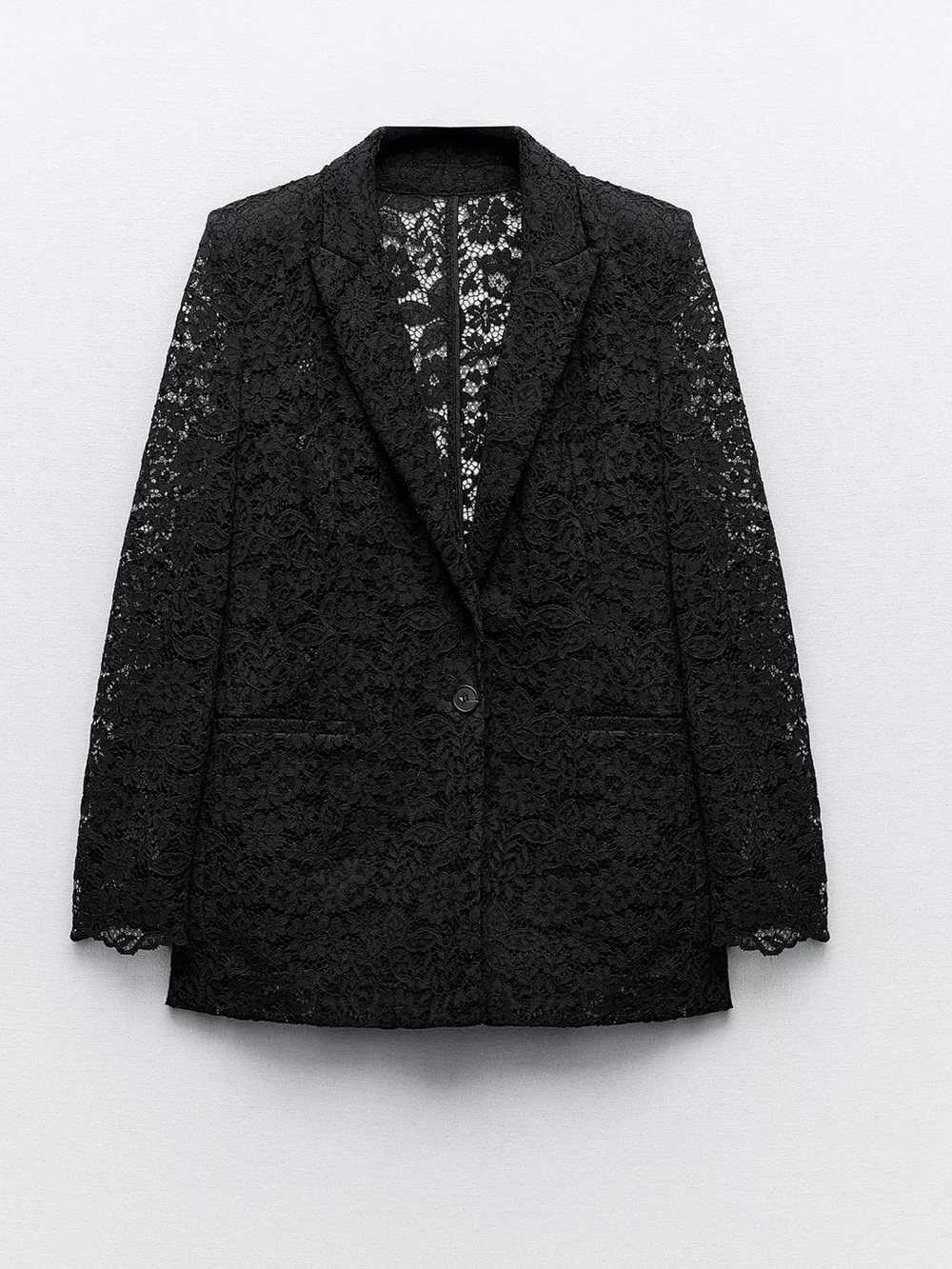 Single button Lace Blazer - Zara Women's